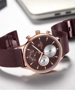 Alternative view of Premium Naviforce Luxury Men's Chronograph Waterproof Quartz Wrist Watch-Coffee
