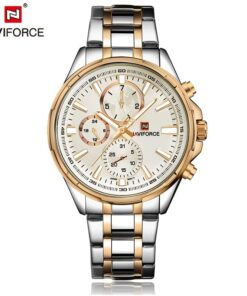 Premium Naviforce NF9089 Chronograph Mens Watch With Both Metalic and Leather Straps