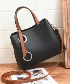 Alternative view of Classic Lychee Ladies Vintage Casual Tote PU Handbag