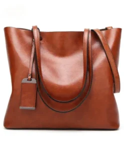 Wanxin Premium Oil Wax Leather Ladies Tote Handbag