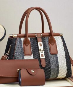 Alternative view of Women's Japan Fashion Canvas 3pcs Design Handbag