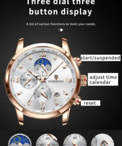 Alternative view of Premium Lige Men's Chronograph Wristwatch