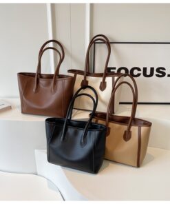 Vintage Bimba Pu Leather Medium Capacity Size Women Tote Bag