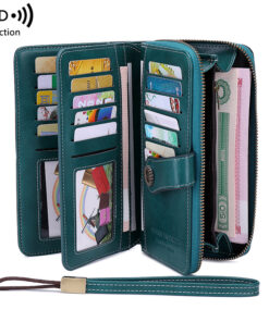 Premium 12 Slot Ladies large Capacity Leather RFID Anti-theft Wallet