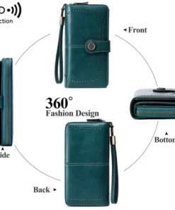 Alternative view of Premium 12 Slot Ladies large Capacity Leather RFID Anti-theft Wallet