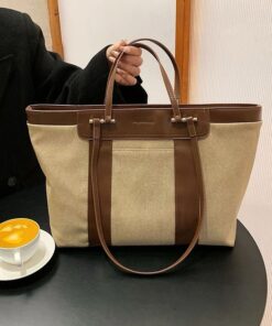 Large capacity canvas design ladies shoulder tote bag