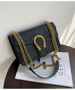 Urban simple chain women alligator pattern crossbody slingbag