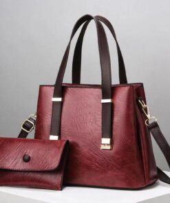 2pc Maxine high quality women pu leather sling bag