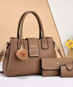 Alternative view of Classic 3Pc Queen alligator pattern women handbag