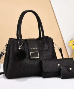 Classic 3Pc Queen alligator pattern women handbag