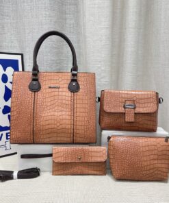 Premium 4pc Mandy collection alligator pattern women handbag