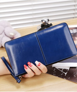 Alternative view of Women's vintage soft leather zipper clutch wallet