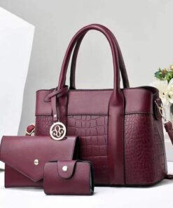 Alligator pattern 3pcs luxury pu leather ladies handbag