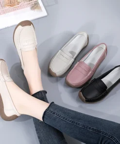 2024 Women flats cow suede leather comfortable loafer shoes