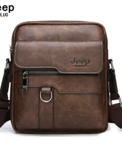 Alternative view of Premium Jeep Boluo Mens Pu Leather Messenger Sling Bag