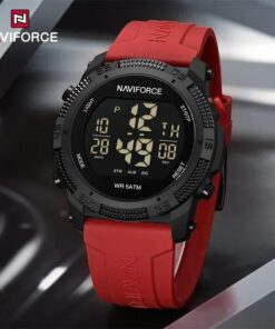 Premium Naviforce Men's Casual Sporty LCD Digital Silicone Strap Wristwatch