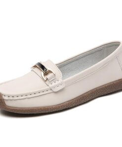 Alternative view of Top backle women's new leather flat comfortable loafer shoes