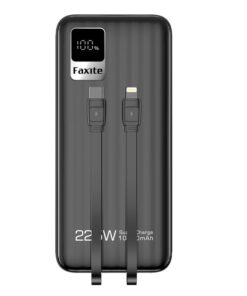 Faxite R20 Pro Fast Charging PD 22.5W 20,000mAh Powerbank With inbuild Cables