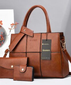 Alternative view of 3pc checked Queen collection ladies handbag
