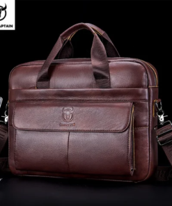 Premium Bull Captain genuine leather men's business class shoulder bag