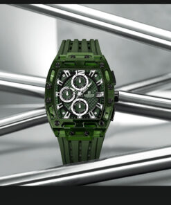 Alternative view of Premium Naviforce NF7105 men's luxury sporty transparent tonneau wristwatch