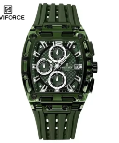 Premium Naviforce NF7105 men's luxury sporty transparent tonneau wristwatch