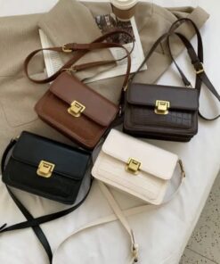 Vintage small plain top and bottom alligator design ladies sling bag