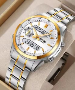 Premium SKMEI Digital Electronic Stainless Quartz Men's Watch