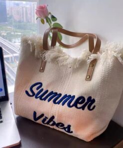 Simple summer vibes ladies tote bag