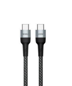WIWU Cyclone USB-C to USB-C PD  100W fast charge and 480Mbps data cable for type-c phones and laptops