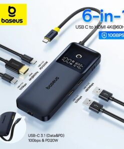 Baseus Nomos 6 in 1 USB C to HDMI 4K@60Hz Docking Station Hub