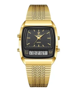 Alternative view of Classy men's vintage style LIEBIG dual digital and analogue display watch