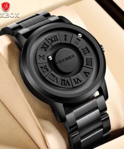 FOXBOX Men's waterproof watch watch with Floating Magnetic Pointer Free Ball Bearing Quartz
