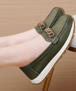 New ladies 2025 OZERSK comfortable leather loafer sneaker shoes