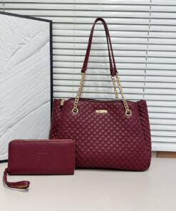 Classic diamond lattice design 2pc ladies handbag