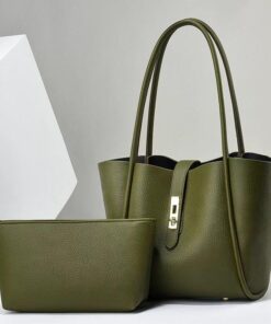 Trendy Korean style 2pc ladies medium capacity handbag