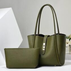 Trendy Korean style 2pc ladies medium capacity handbag