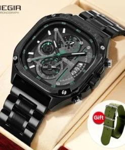 Megir 2217 Mens Premium Chronograph double strap Quartz Sports Watch