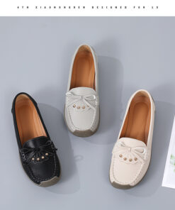 Casual women's flat bottom butterfly knot lightweight loafer shoes