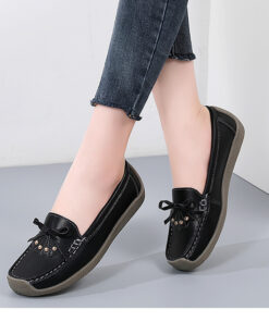 Alternative view of Casual women's flat bottom butterfly knot lightweight loafer shoes