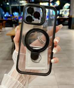 Alternative view of New Clear view Magsafe kickstand metal lens protector ring cover for iphone 11-16 pro max series