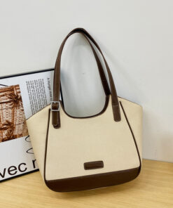 Classy U shaped ladies canvas Large Capacity Underarm fashion Tote Bag