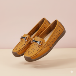 Classy New Ladies Front Backle leather Breathable comfortable loafer shoes