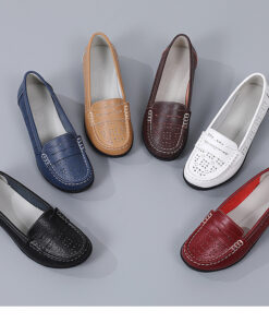 Bopyrina Women's Genuine Leather Loafers Moccasins shoes