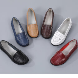 Bopyrina Women's Genuine Leather Loafers Moccasins shoes