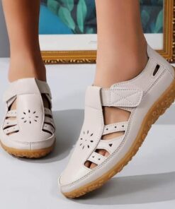 Alternative view of Classy Velcro Hollow PU leather Breather Anti-Slippery women sandals