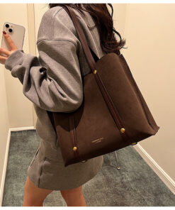 Alternative view of Loy ladies suede pu leather medium capacity tote bag