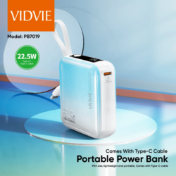VIDVIE Portable 10000 mAh With Type C Cable Power Bank