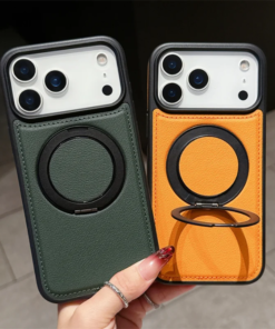 Alternative view of Luxury leathermagnetic phone case with rotating kickstand