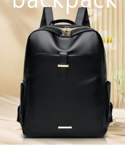 Alternative view of Modern Black Mini Elegant Pu Leather ladies Haversack lightweight Backpack
